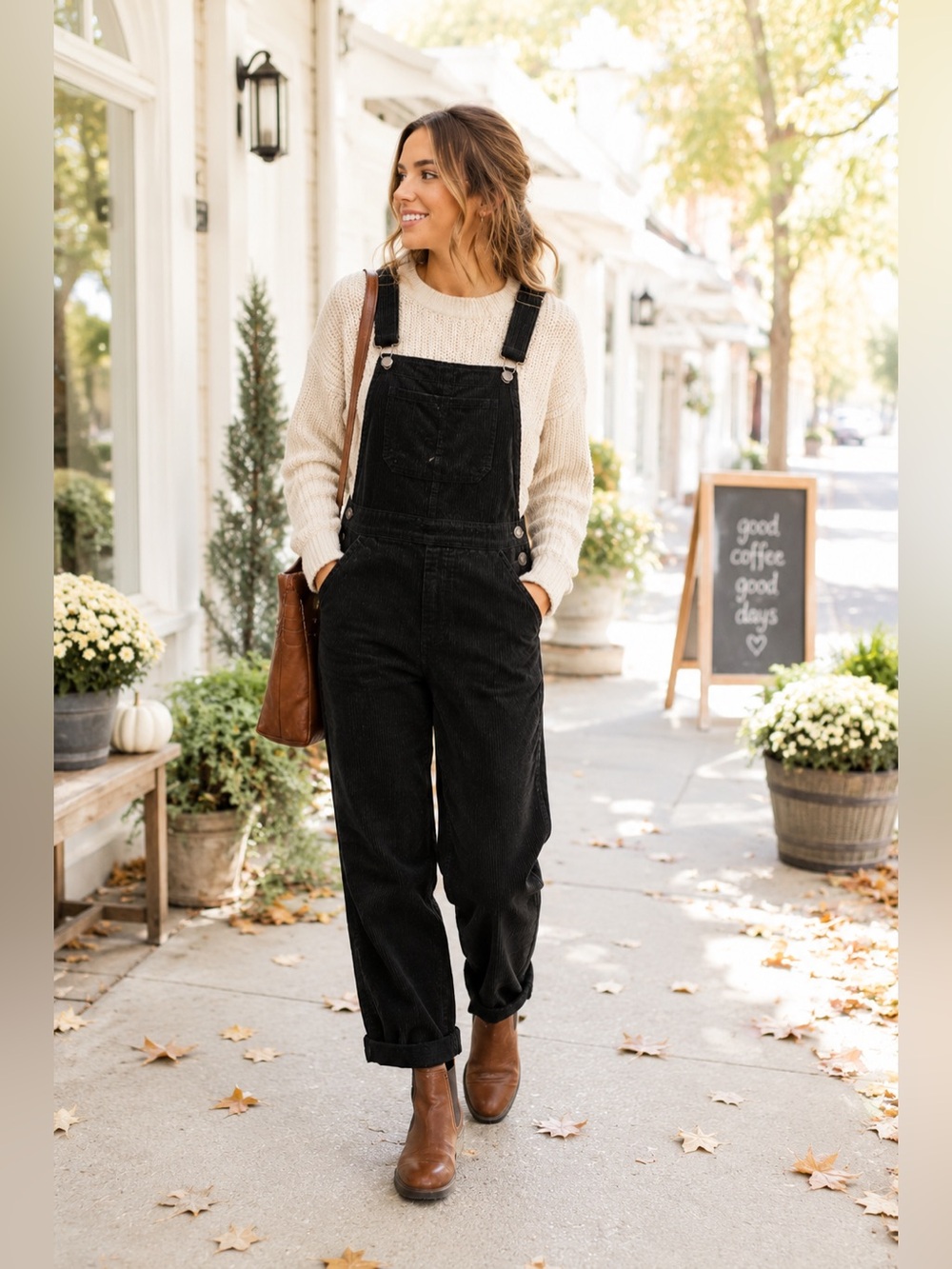 Signature8 Black Corduroy Overalls Size S Adjustable Strap Casual Jumpsuit